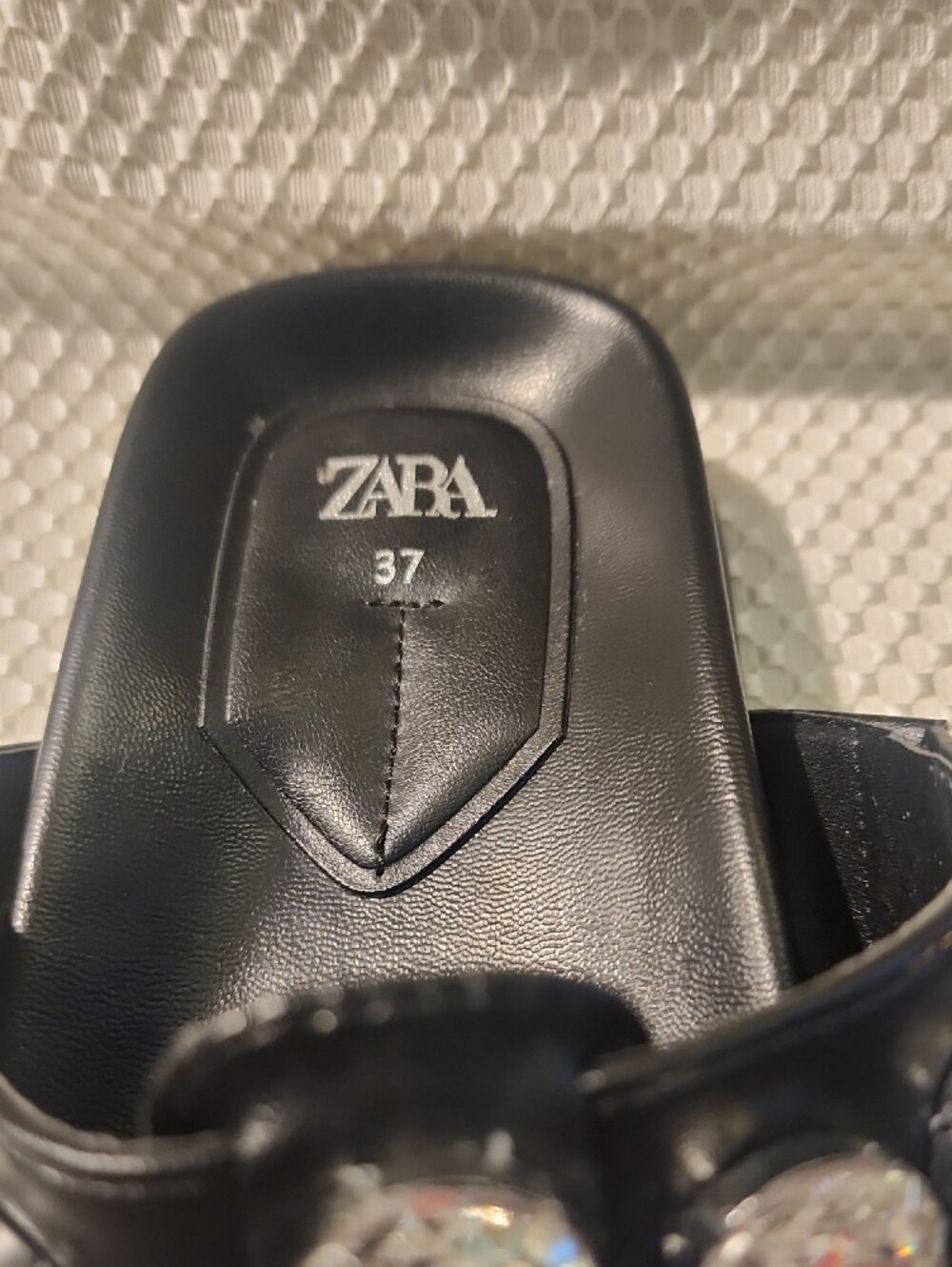 Zara Black Crystal-Embellished Slide Sandals - Picture 2 of 10